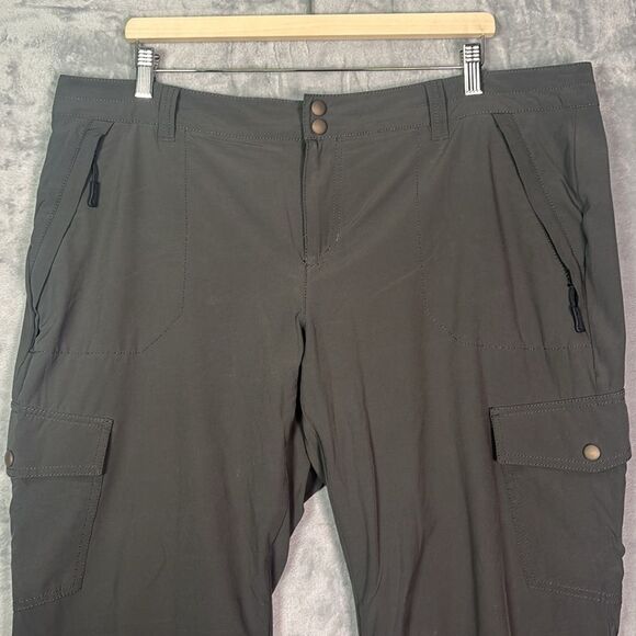 Eddie Bauer Charcoal Fleece Lined Cargo Pants Size 18 Short - Picture 2 of 13